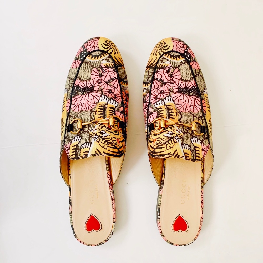 Gucci Princetown Bengal-Print Horsebit Mule